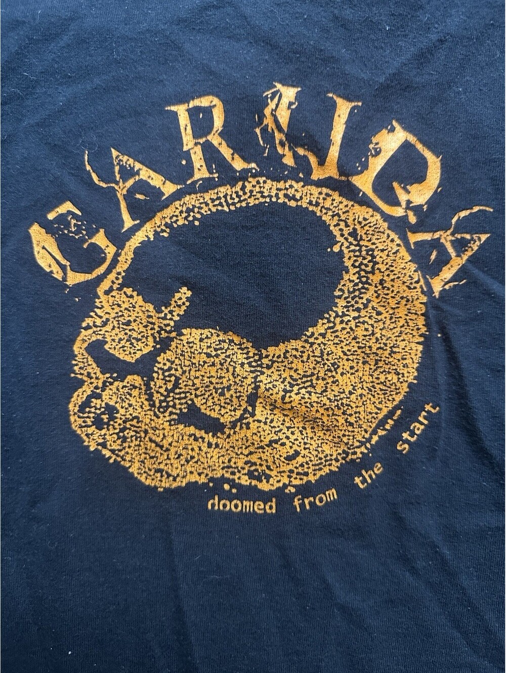 VTG Garuda Doomed From The Start Skull T Shirt Youth 14/16 Black Grunge Punk